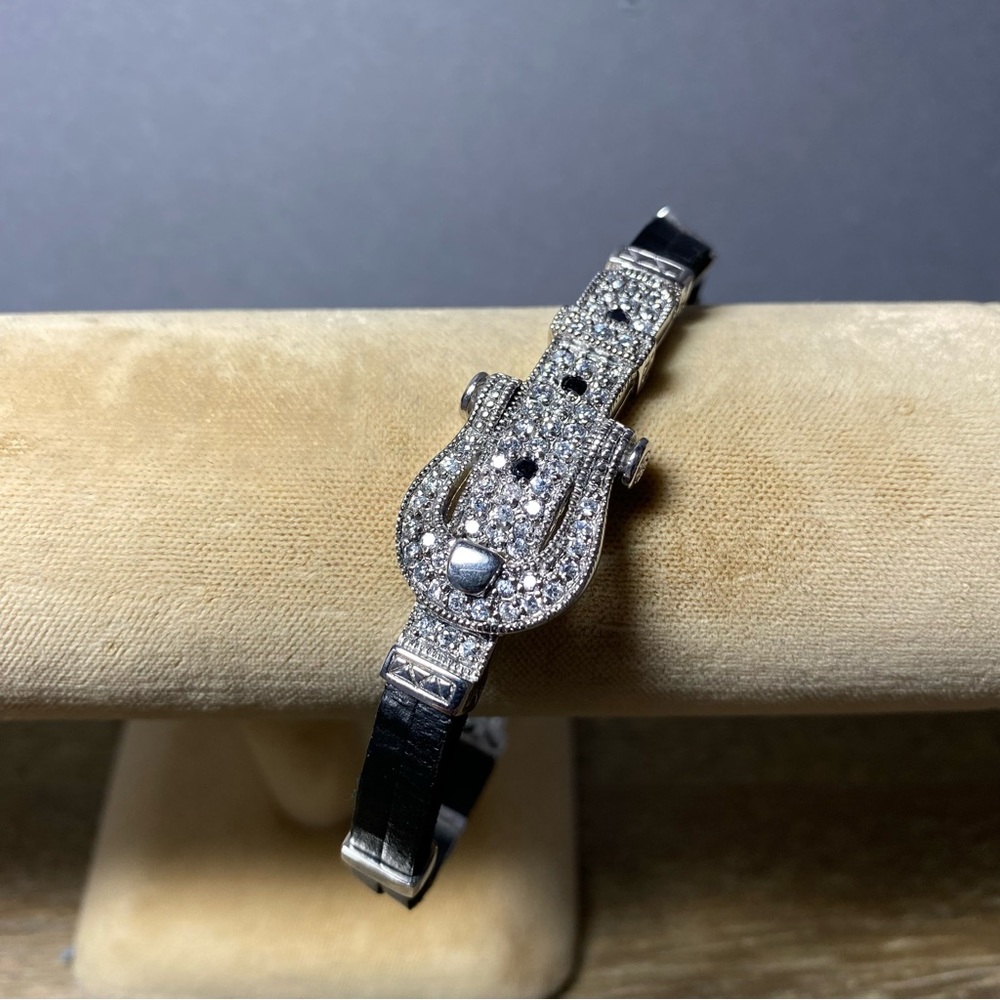 Sterling silver Zirconia belt Buckle bracelet